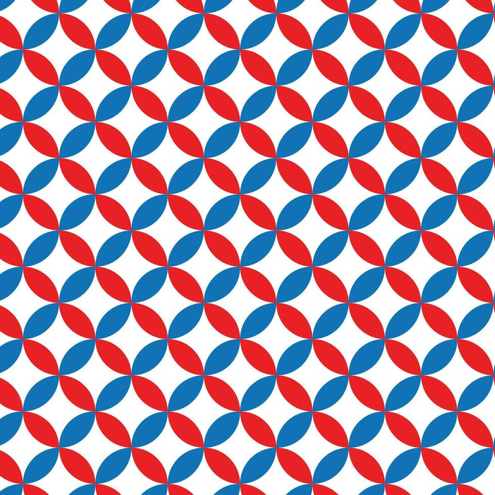 abstract seamless creative red and blue flower shape pattern. vector