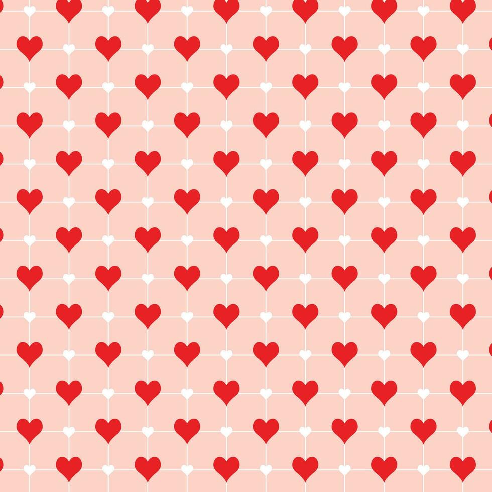 abstract red white heart and line pattern. vector