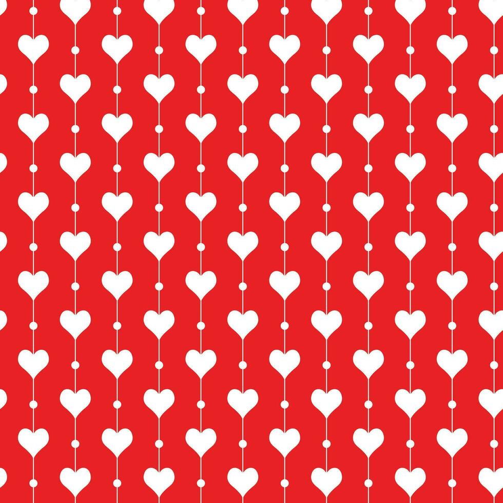 abstract white heart and line pattern with red bg. vector