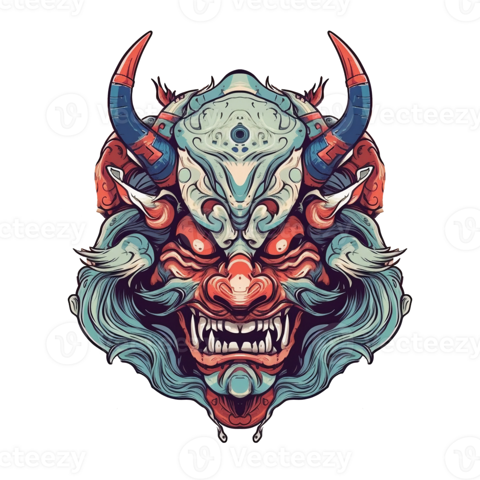 Illustration 2D devil mask ai generate png