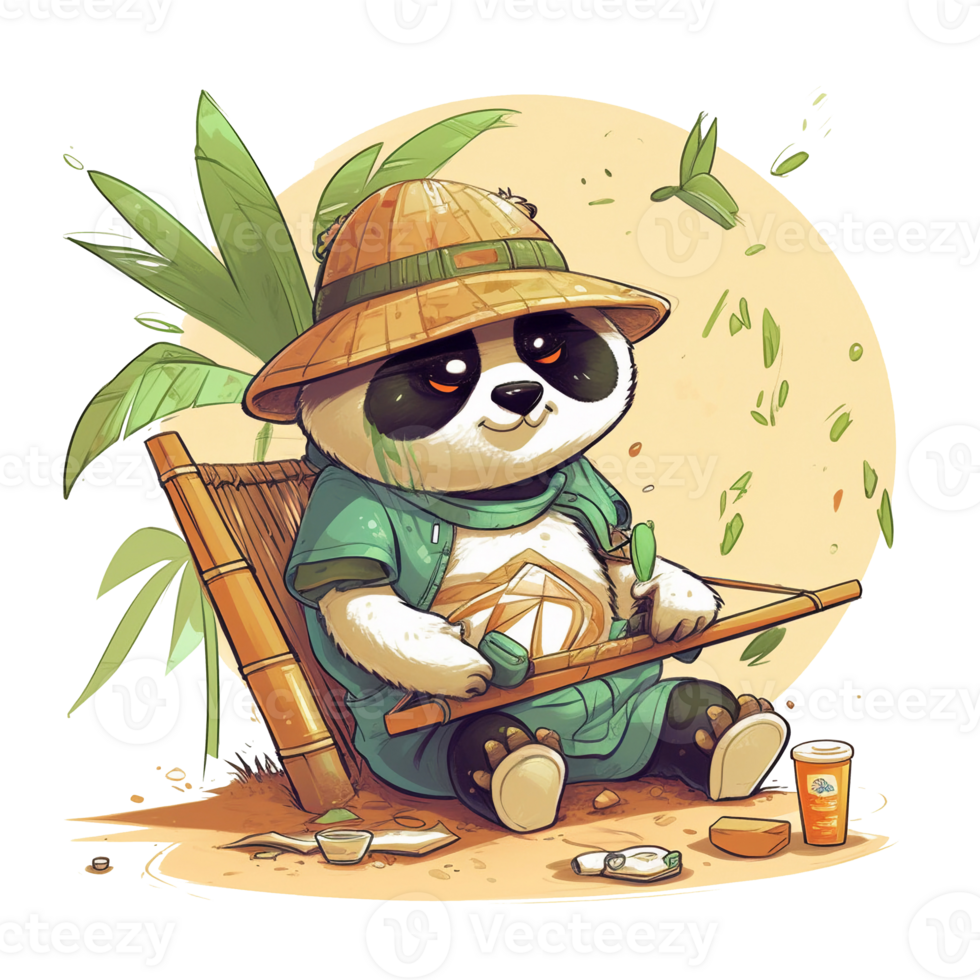 Illustration 2D sticker character design ai generate png