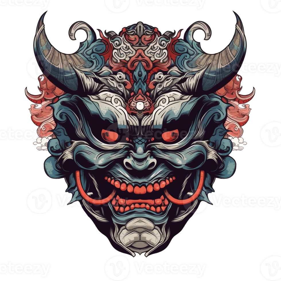 Illustration 2D devil mask ai generate png
