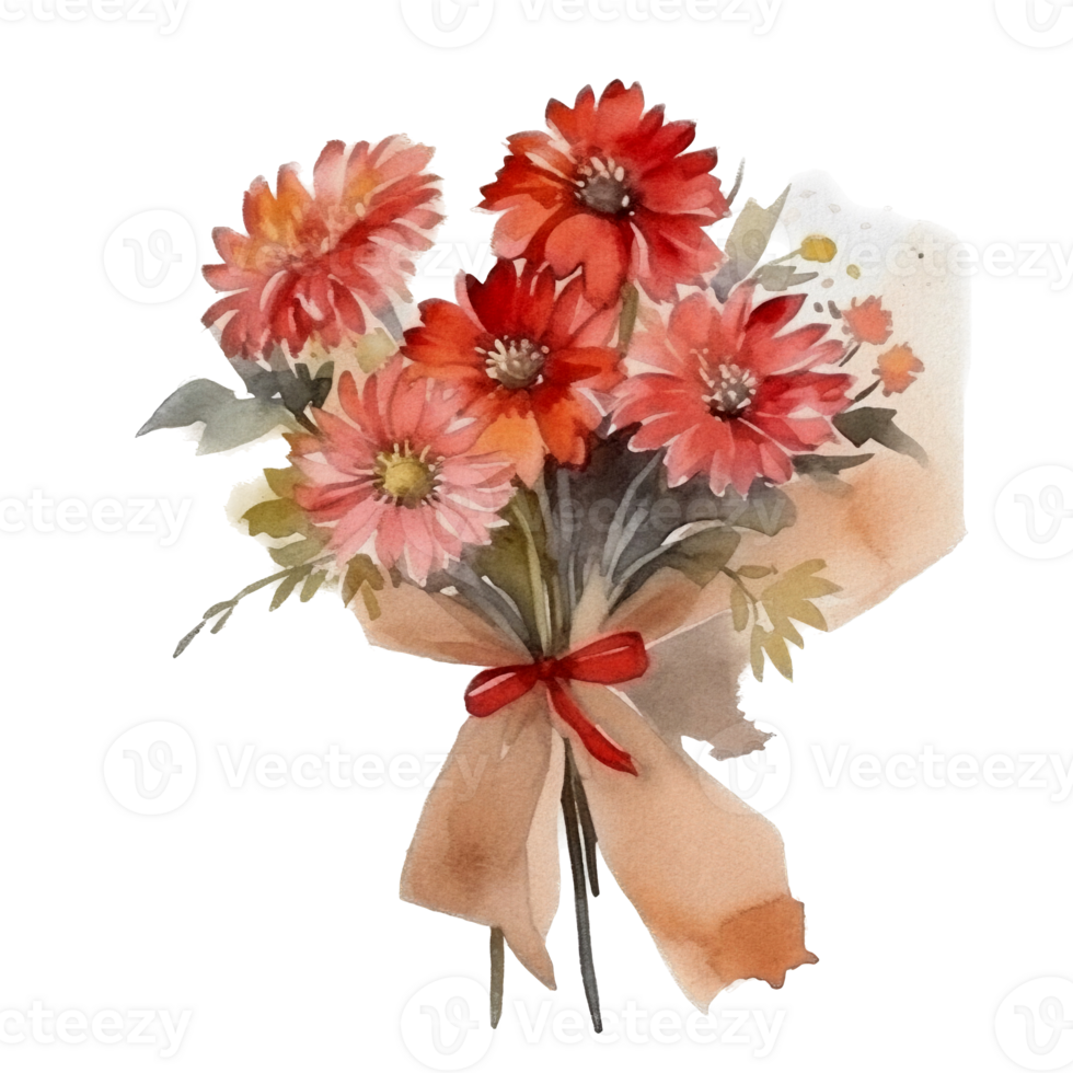 Beautiful flower bouquet watercolor ai generate png