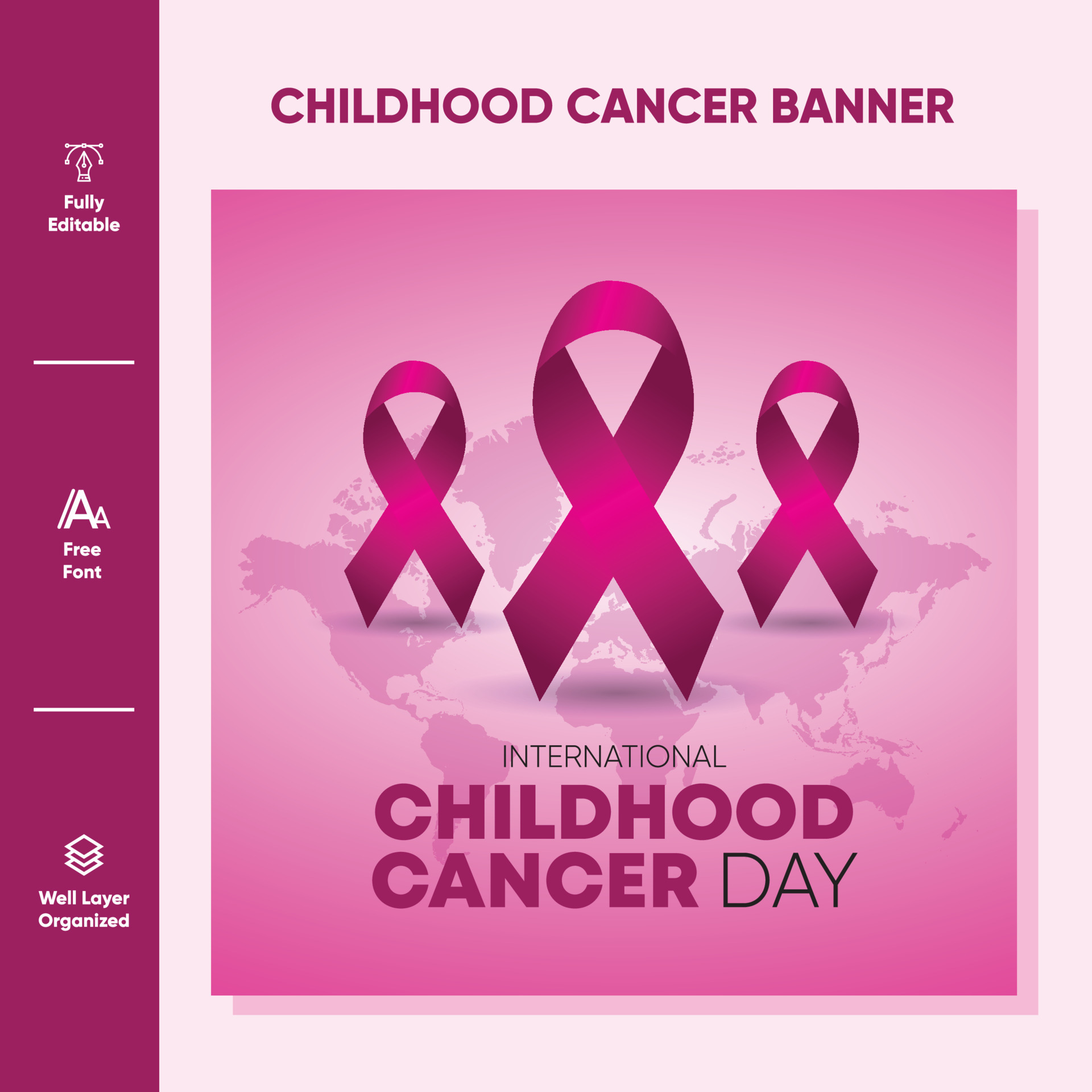 Childhood cancer awareness month banner with vector 23403721 Vector Art