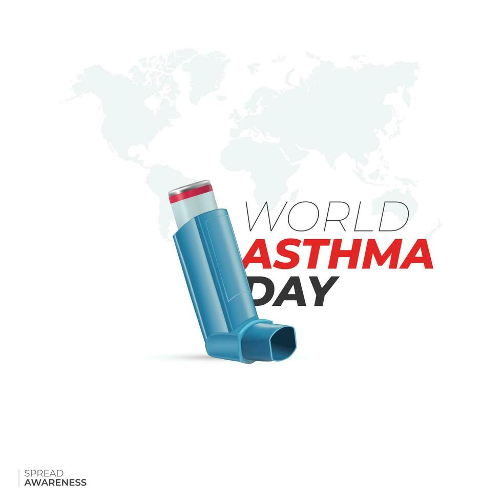 publicación en redes sociales del día mundial del asma vector