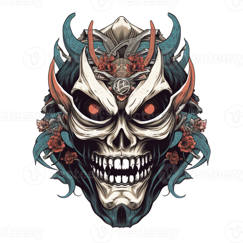 Illustration 2D devil mask ai generate png