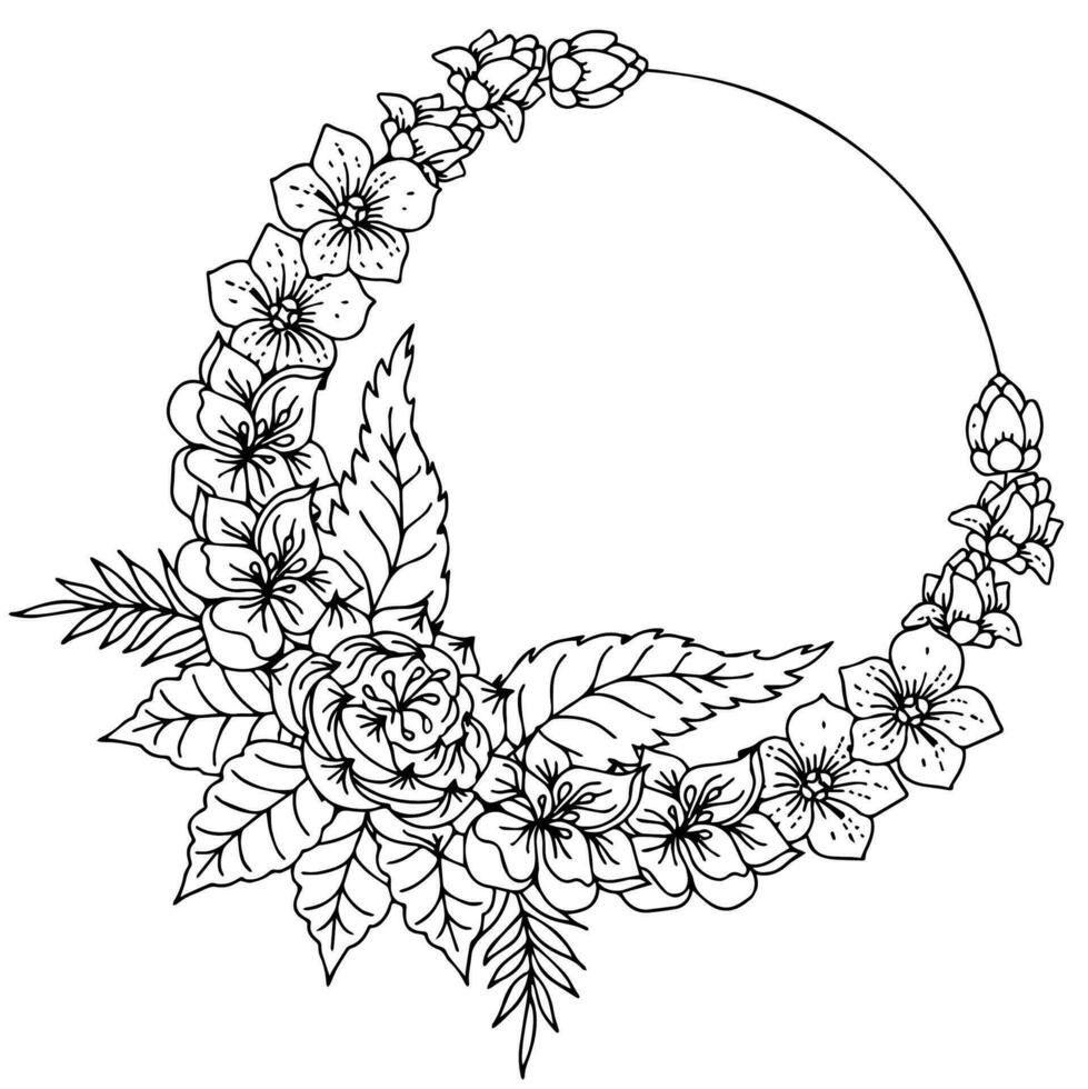 Design Border Ground Flower Outline vector