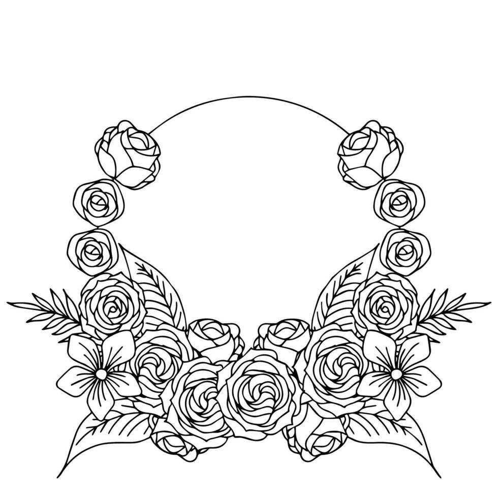 Design Border Ground Flower Outline vector