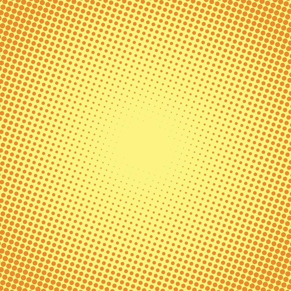 circular yellow and brown pop art halftone background vector