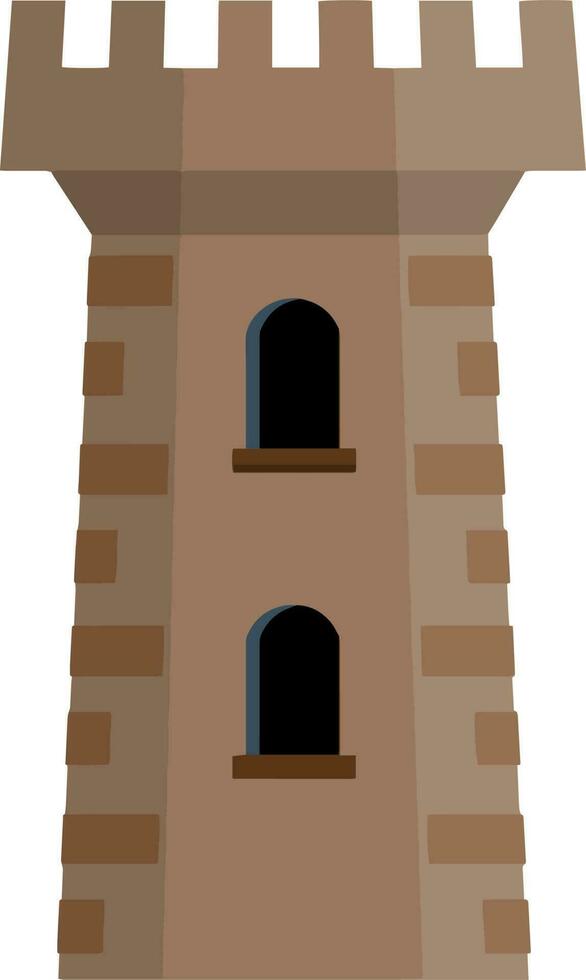 Knight fortress. Concept of security, protection and defense. Cartoon flat illustration. Military building and big tower. vector