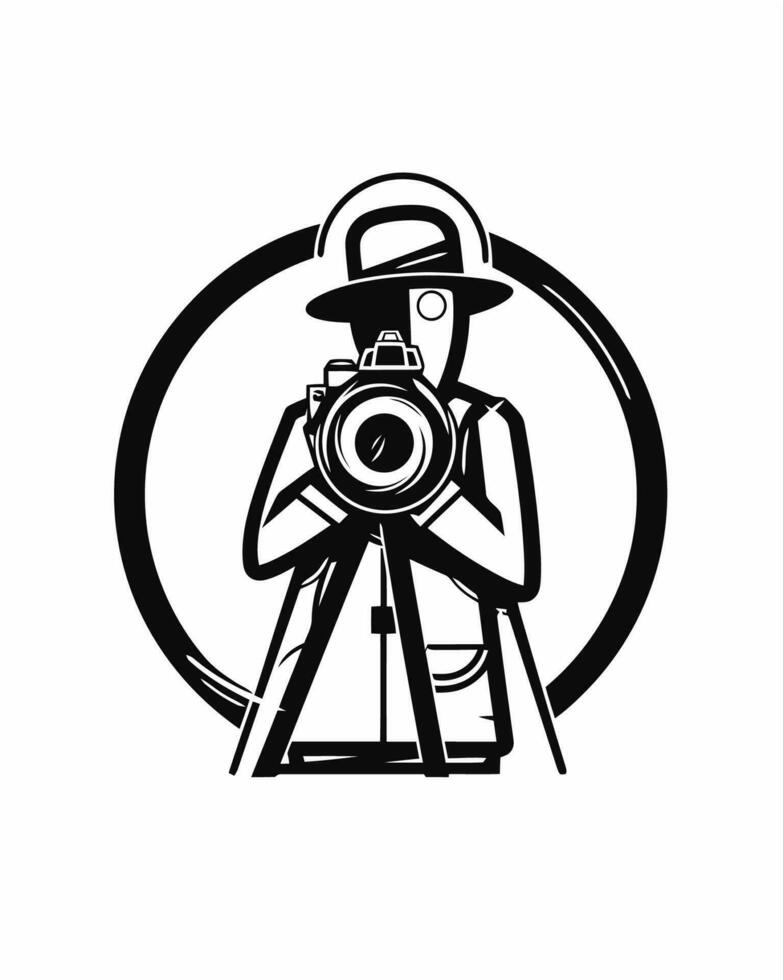 Mysterious cameraman logo vector