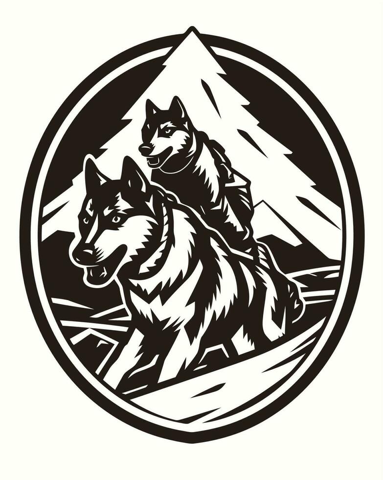 Dogs in the wild vector