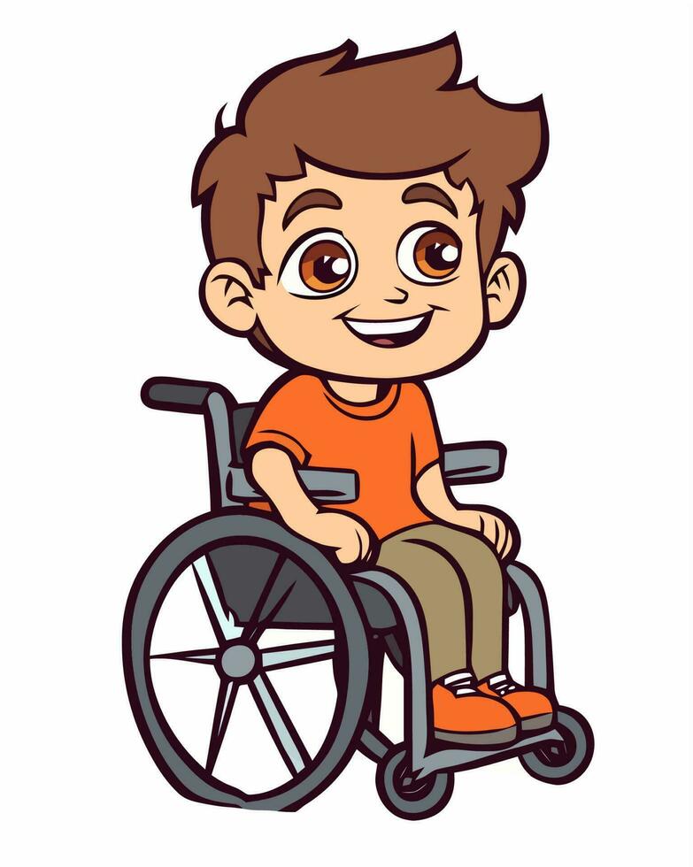 Kid in a wheelchair vector