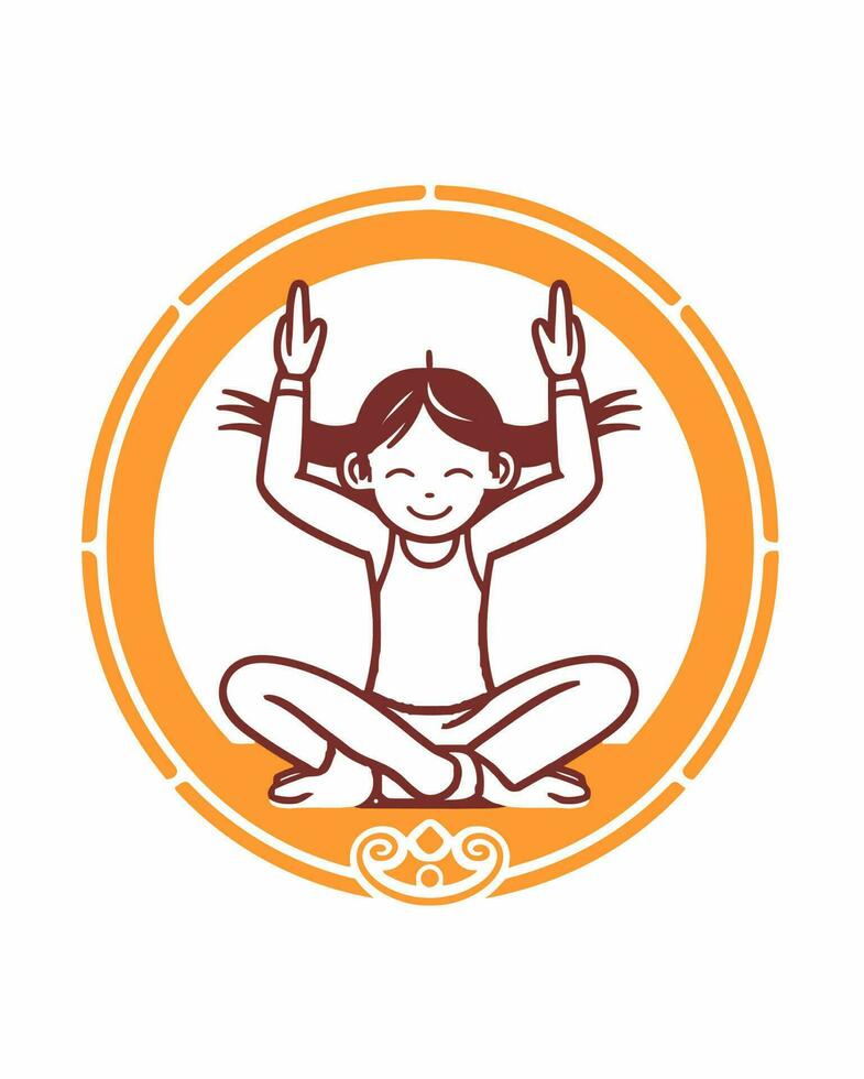 Girl in a yoga pose vector