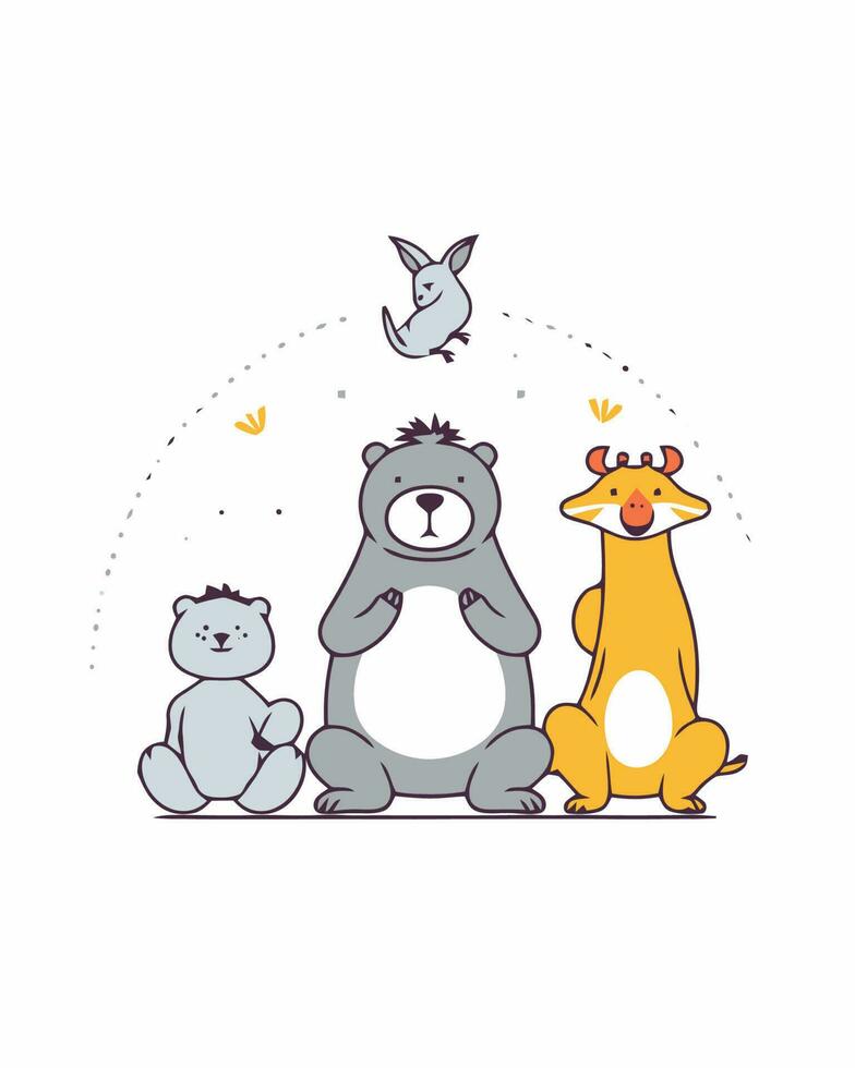 Animal friends posing vector