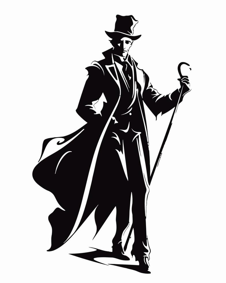 Gentleman silhouette illustration vector
