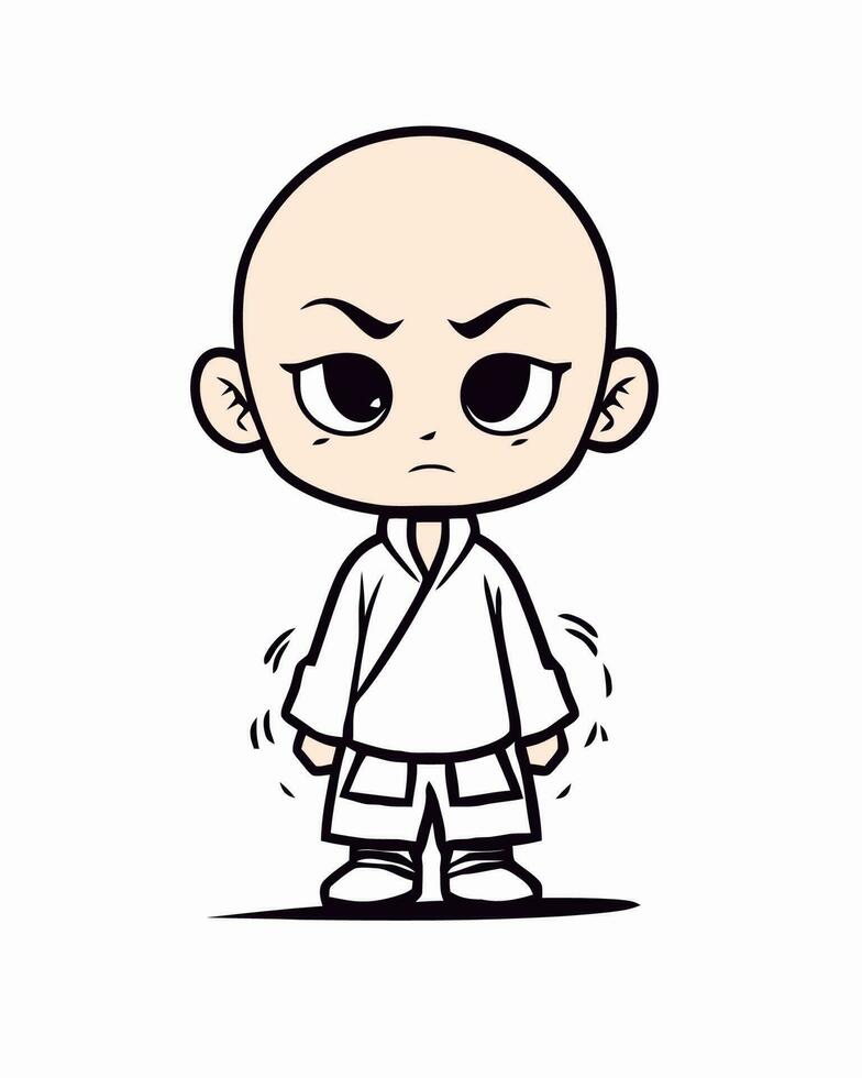 Bald martial artist vector