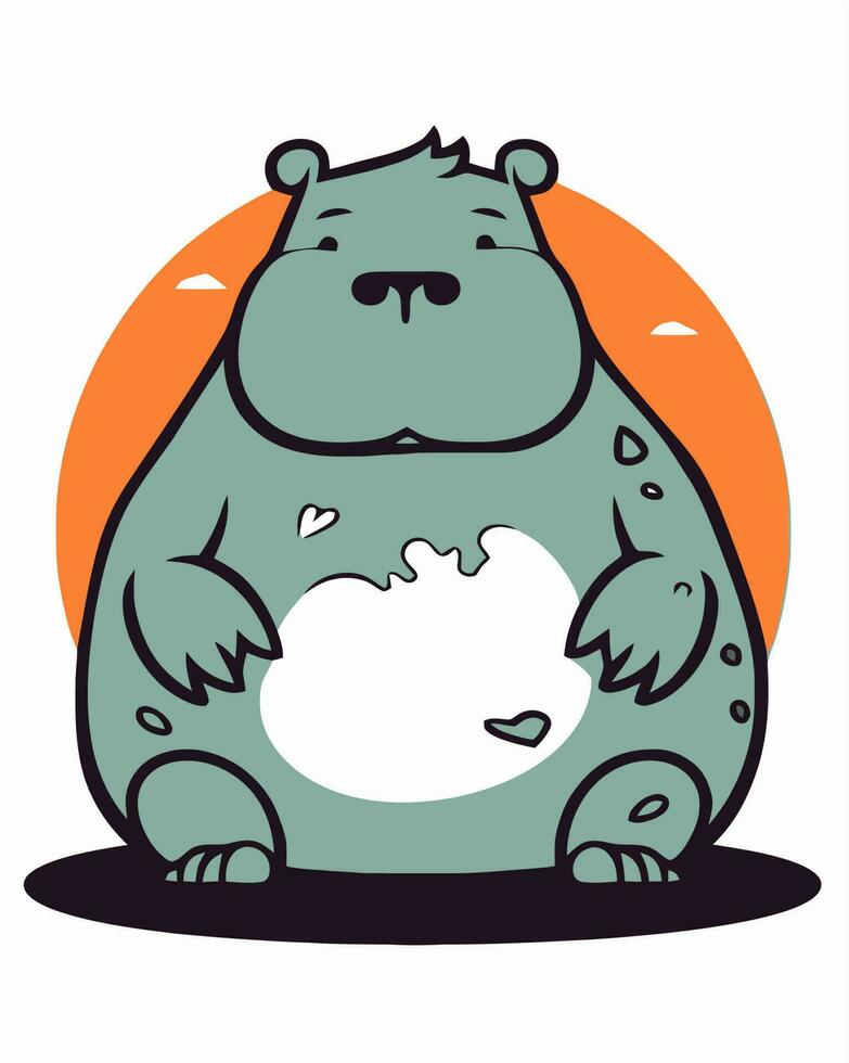 Cartoon Hippopotamus Illustration vector