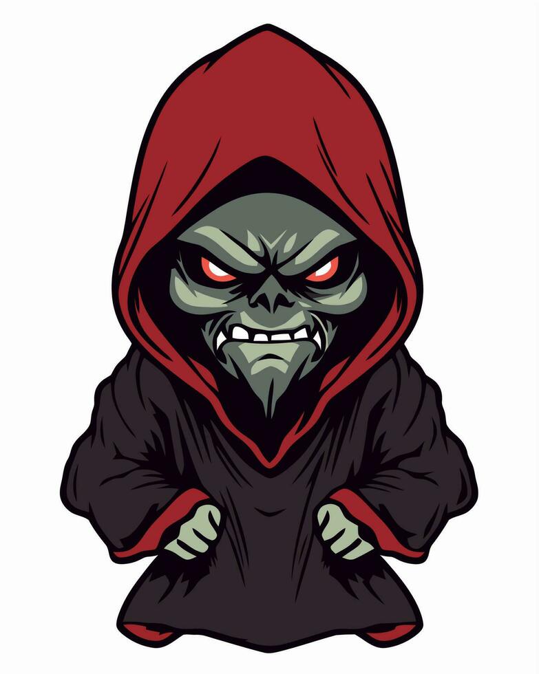 Hooded evil demon vector