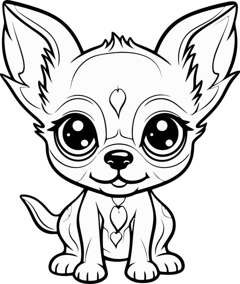 Chihuahua coloring page vector