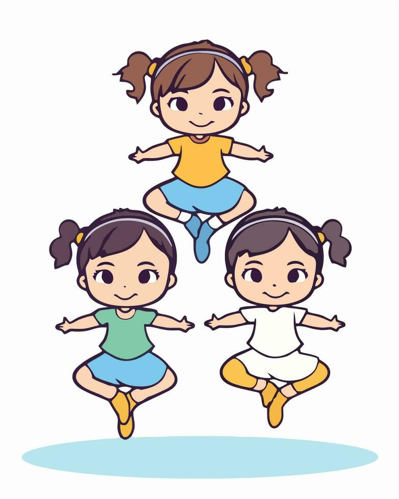 Girl doing gymnastics vector