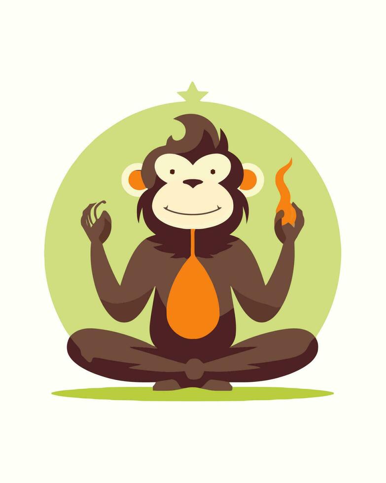 Monkey holding soul vector