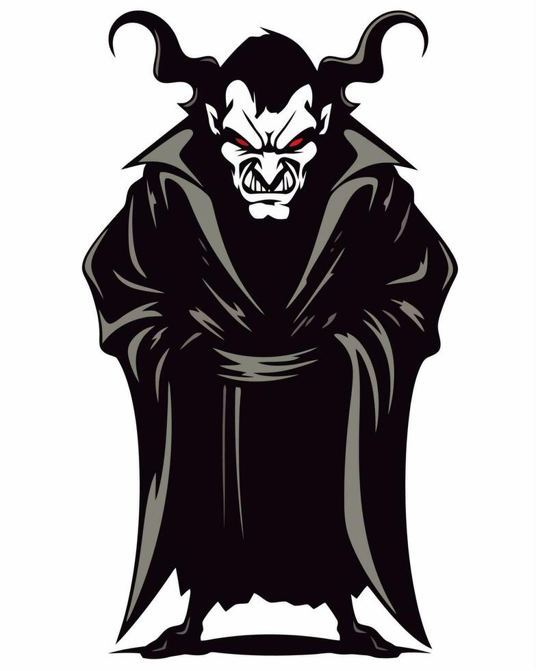 Demon in robes vector