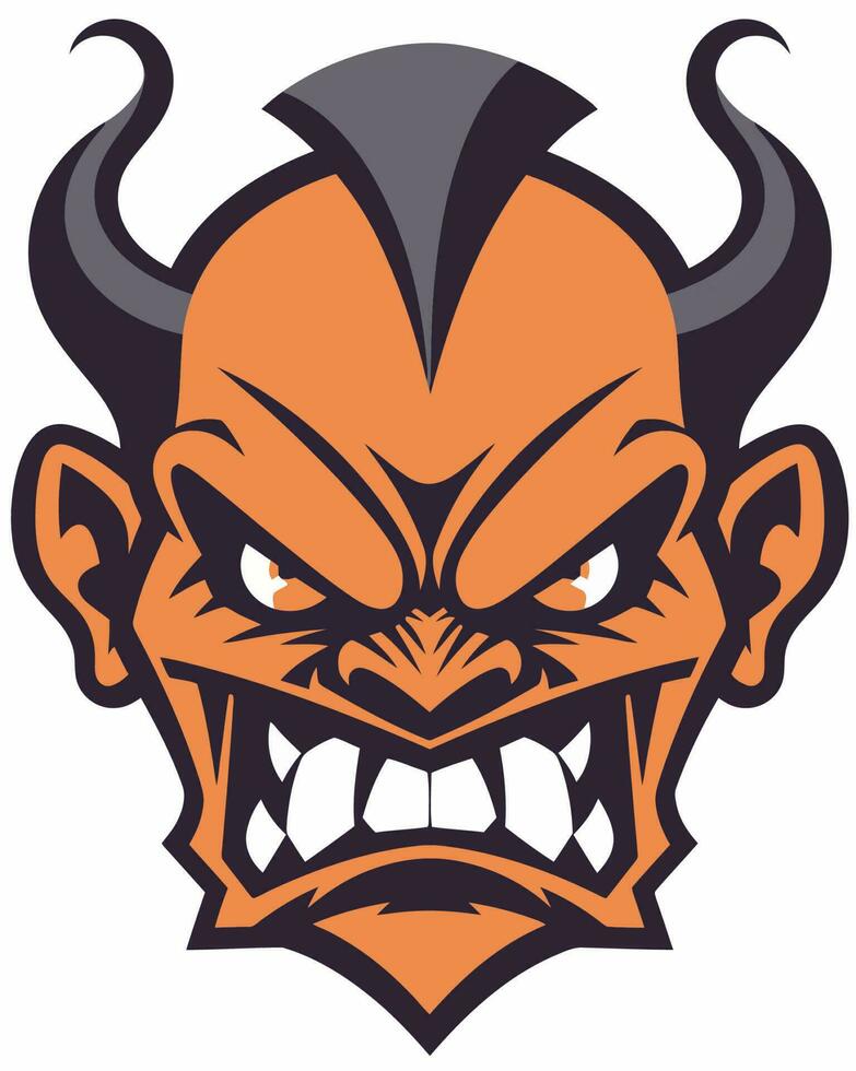 Angry demon face vector