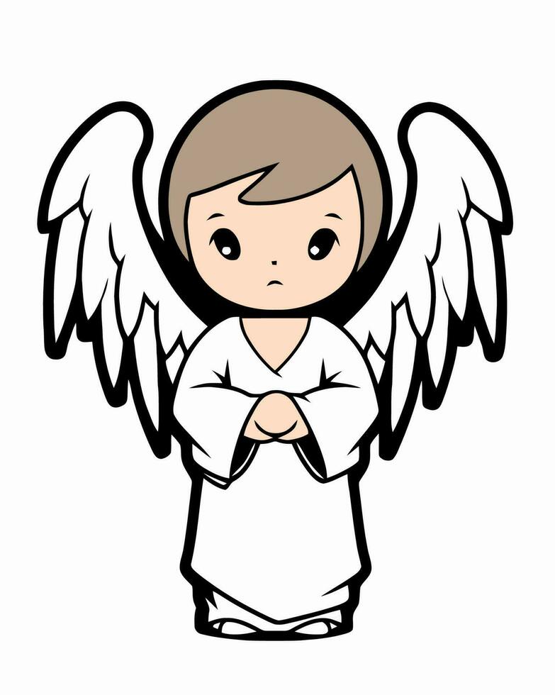 Cute angel boy vector