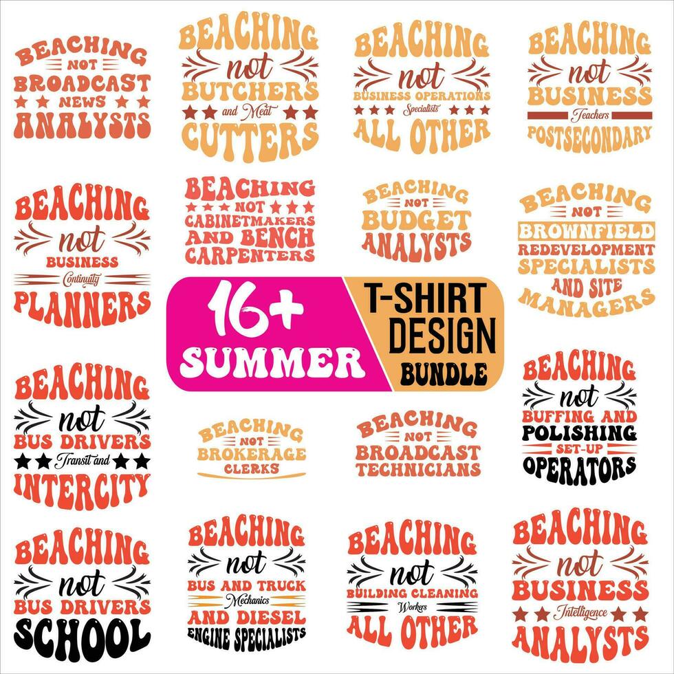 profession ways Summer t shirt design Bundle vector