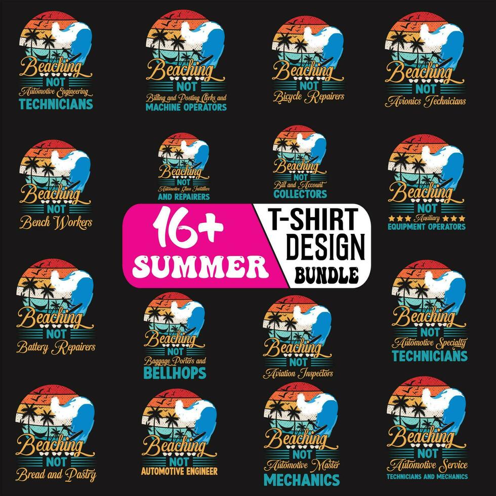 profession ways Summer t shirt design Bundle vector