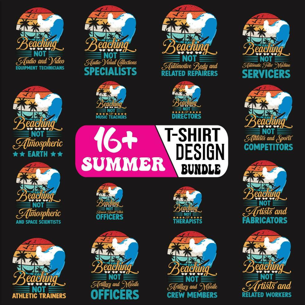 profession ways Summer t shirt design Bundle vector