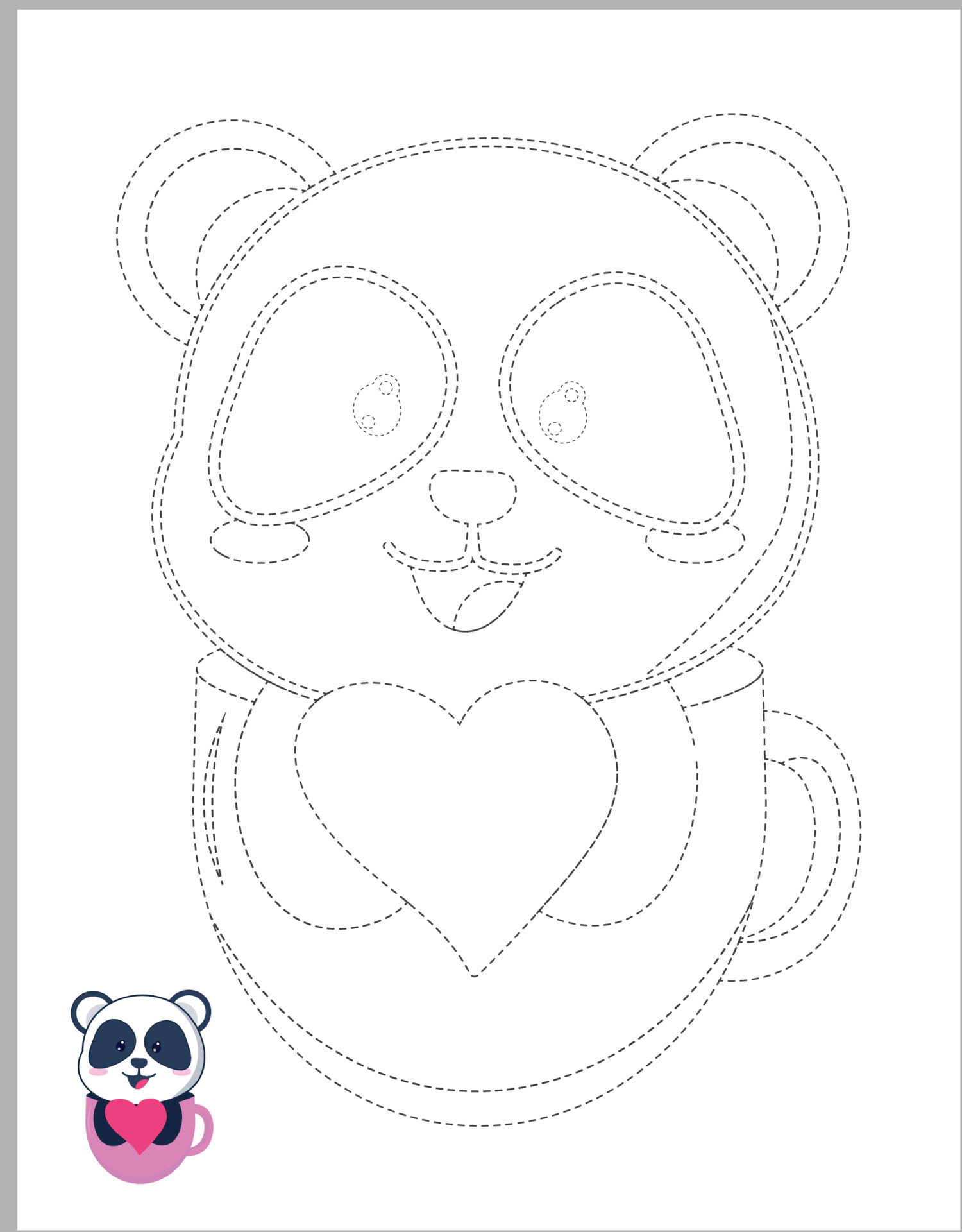 Cute Panda Coloring Pages 23404457 Vector Art at Vecteezy