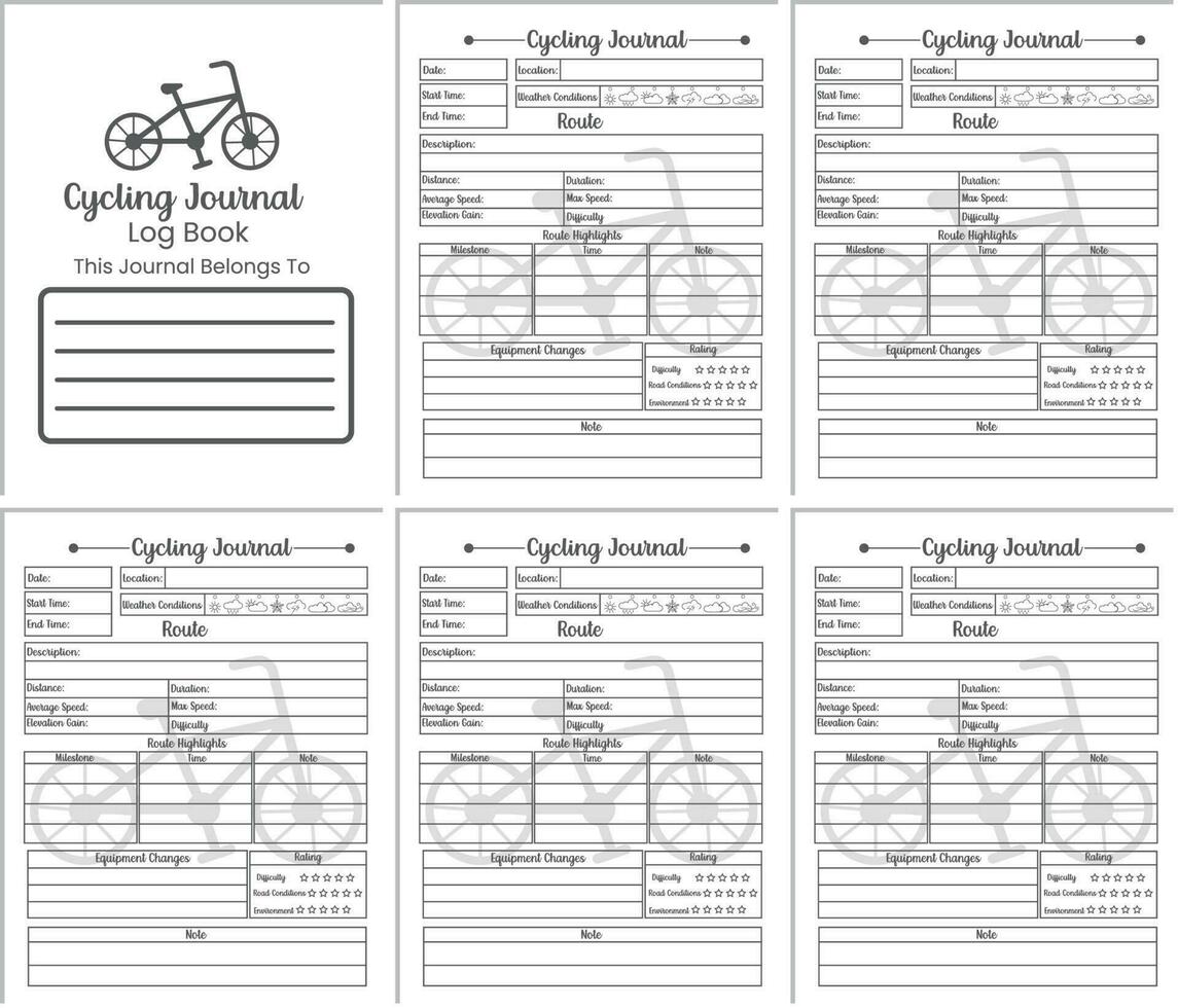 Cycling Journal Logbook vector