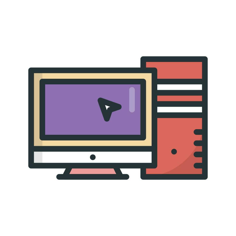 Computer vector Fill outline icon. Simple stock illustration stock