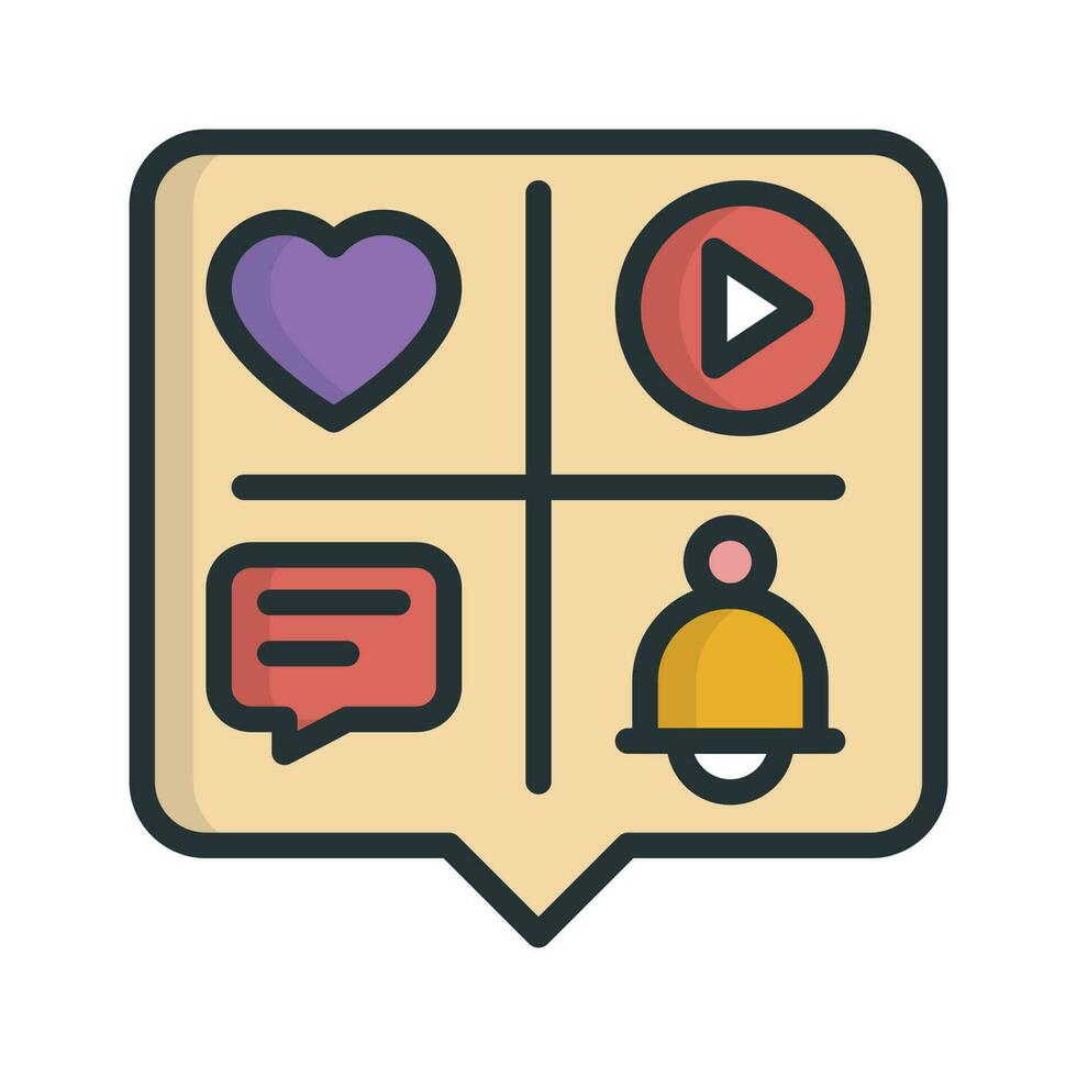 Social Media vector Fill outline icon. Simple stock illustration stock