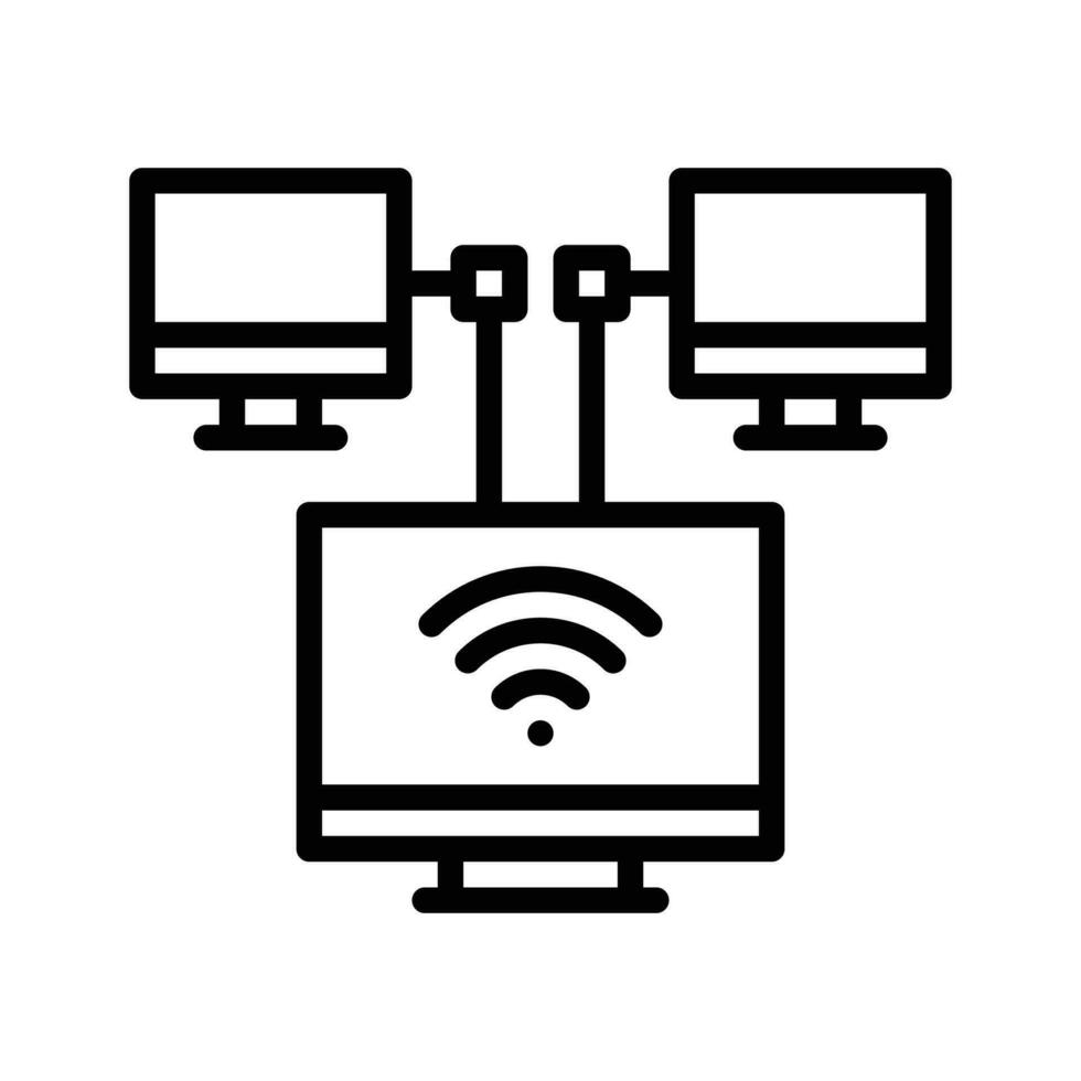 Ethernet vector  outline icon. Simple stock illustration stock