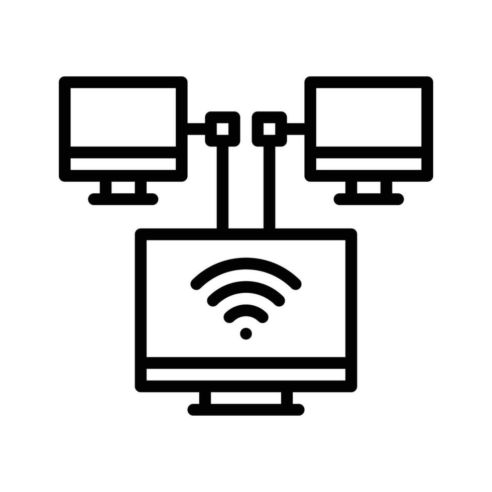 Ethernet vector  outline icon. Simple stock illustration stock