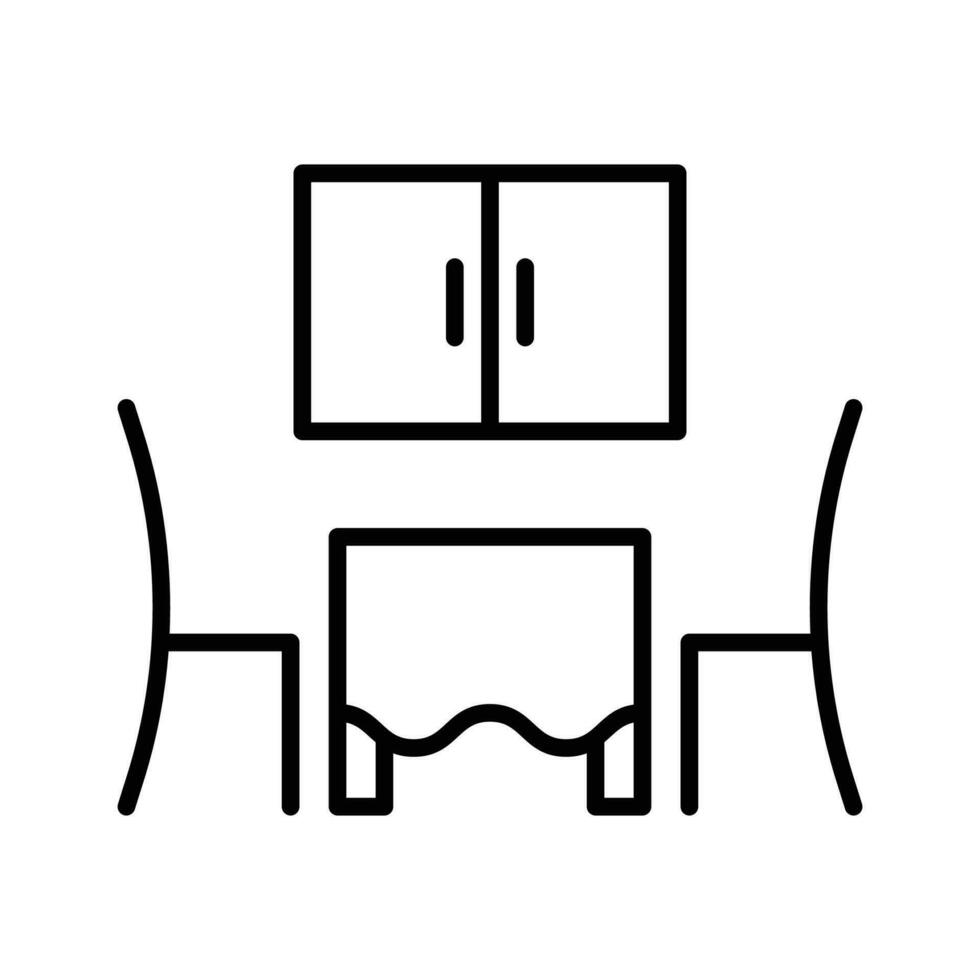 Dining Room vector outline icon . Simple stock illustration stock