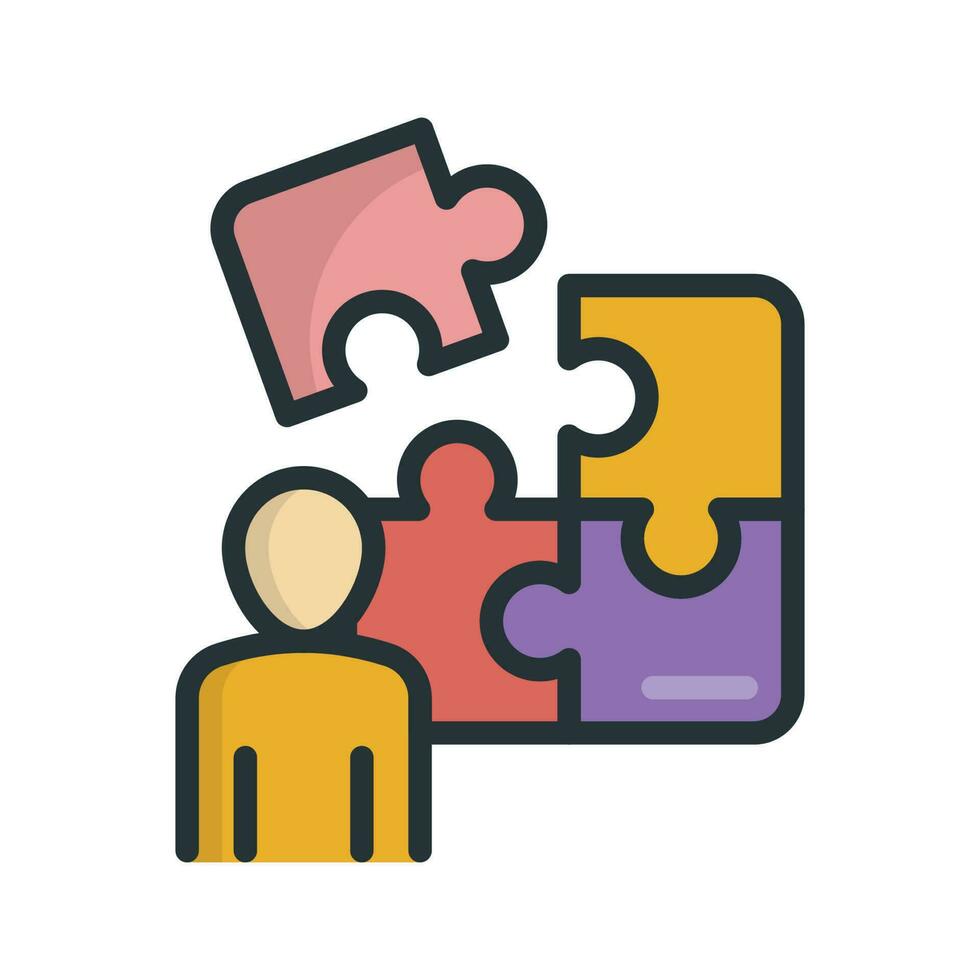 Puzzle vector Fill outline icon. Simple stock illustration stock