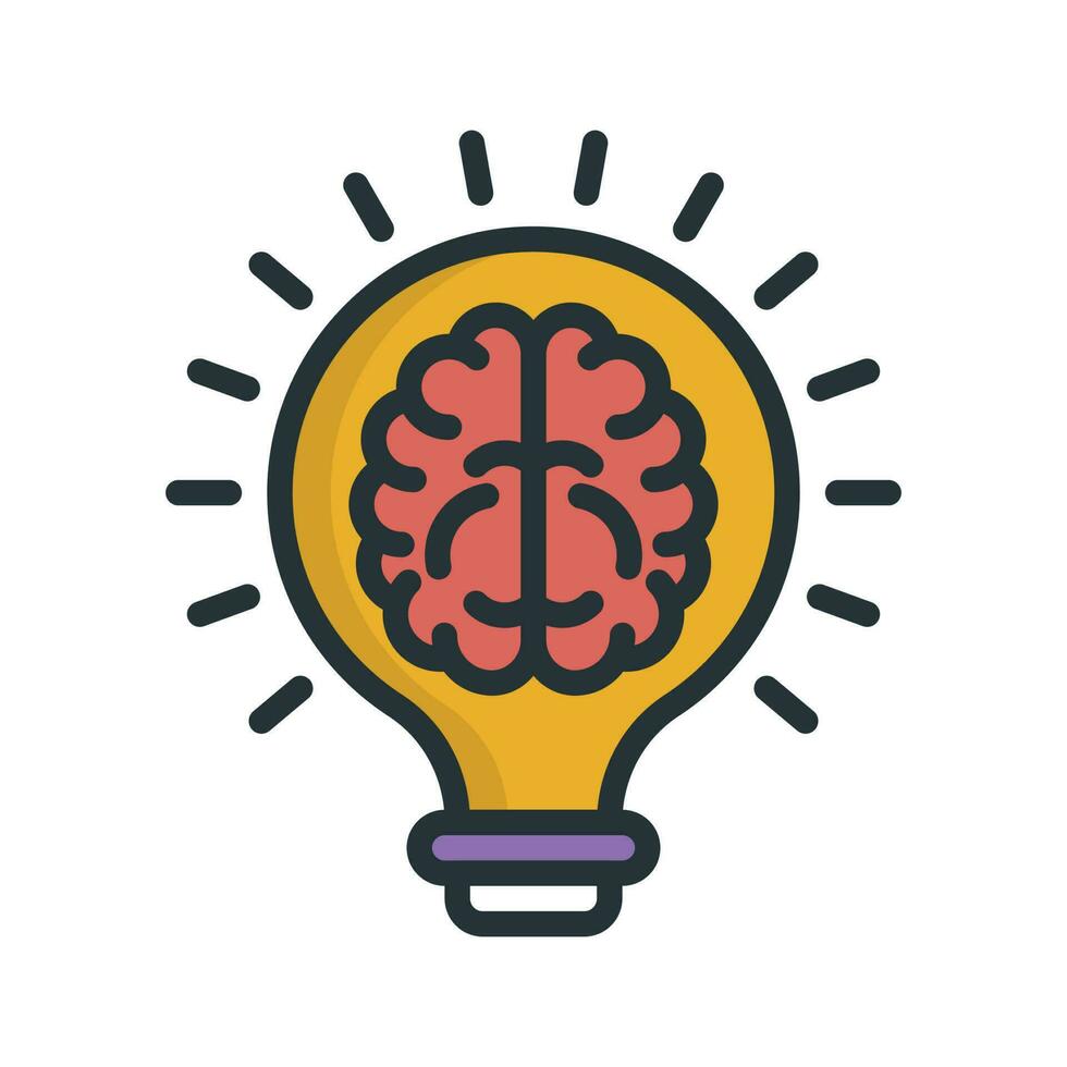 Idea vector Fill outline icon. Simple stock illustration stock