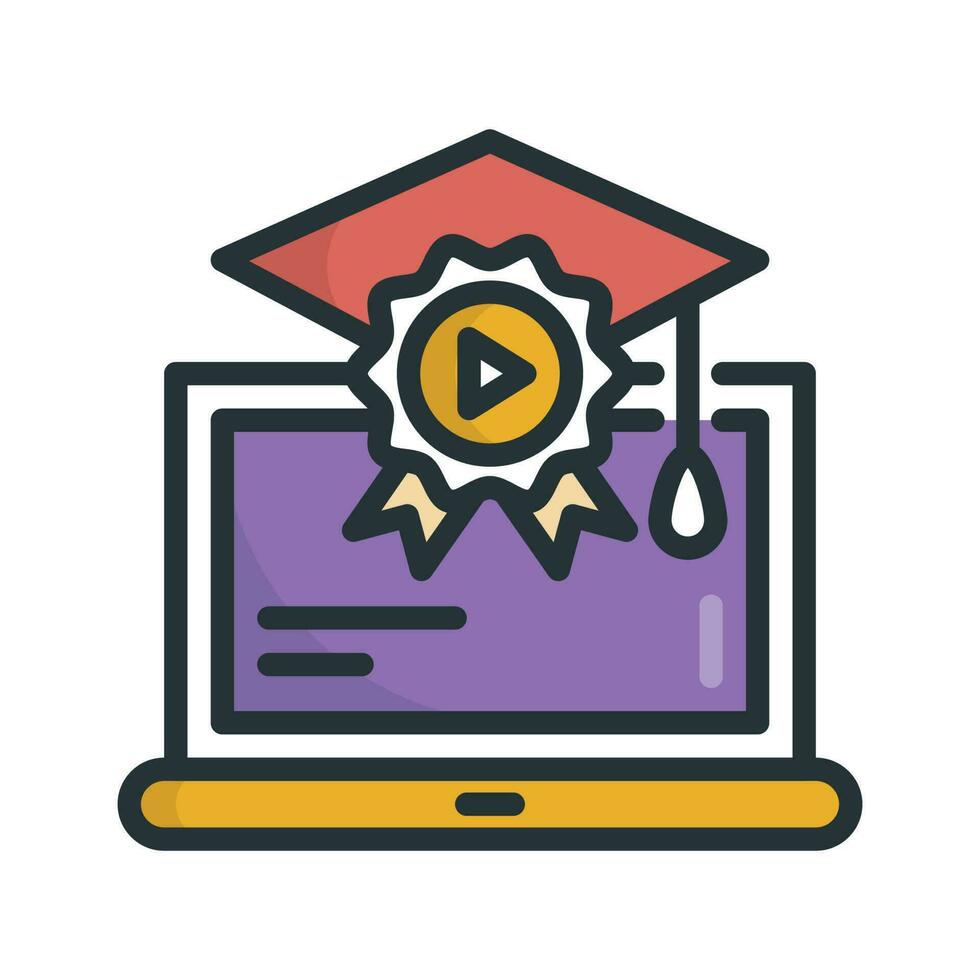 Learning vector Fill outline icon. Simple stock illustration stock