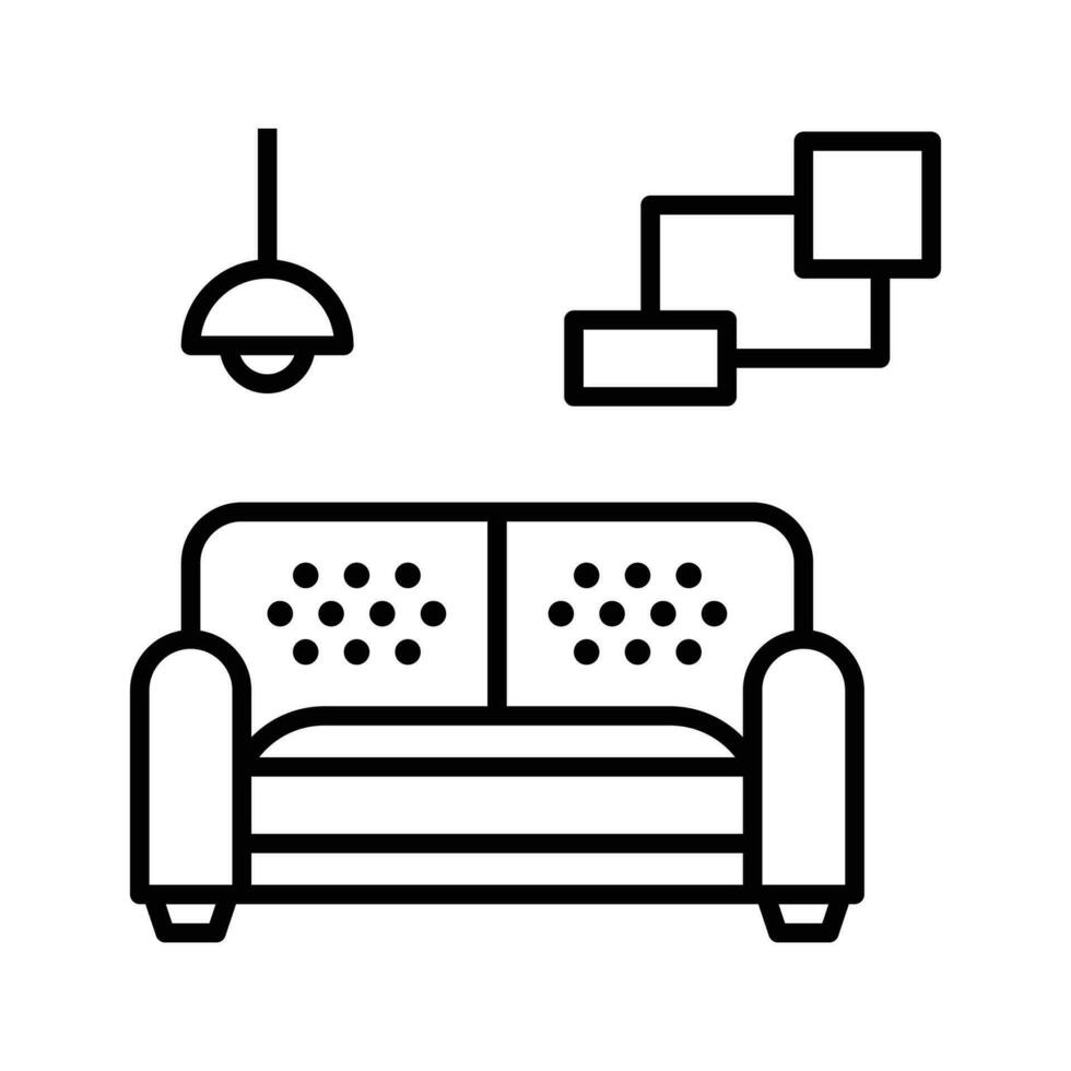 Sofa vector outline icon . Simple stock illustration stock