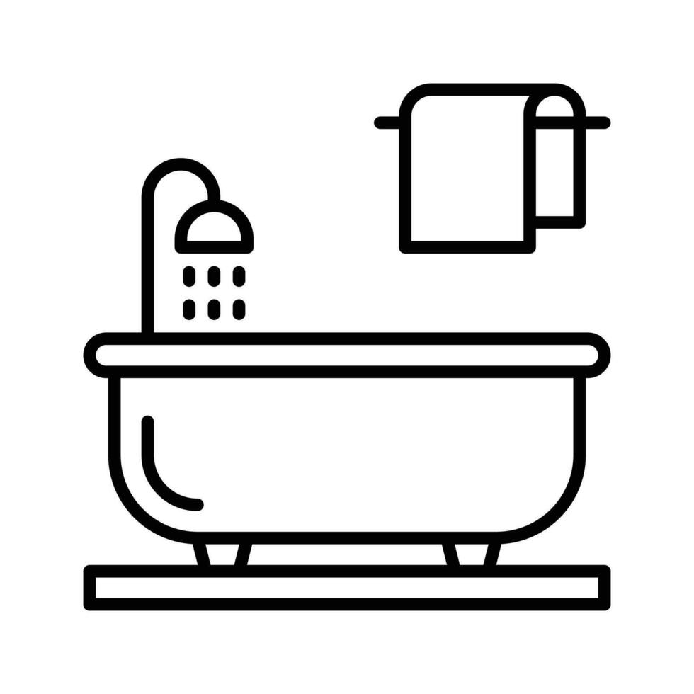 bañera tina vector contorno icono . . sencillo valores ilustración valores