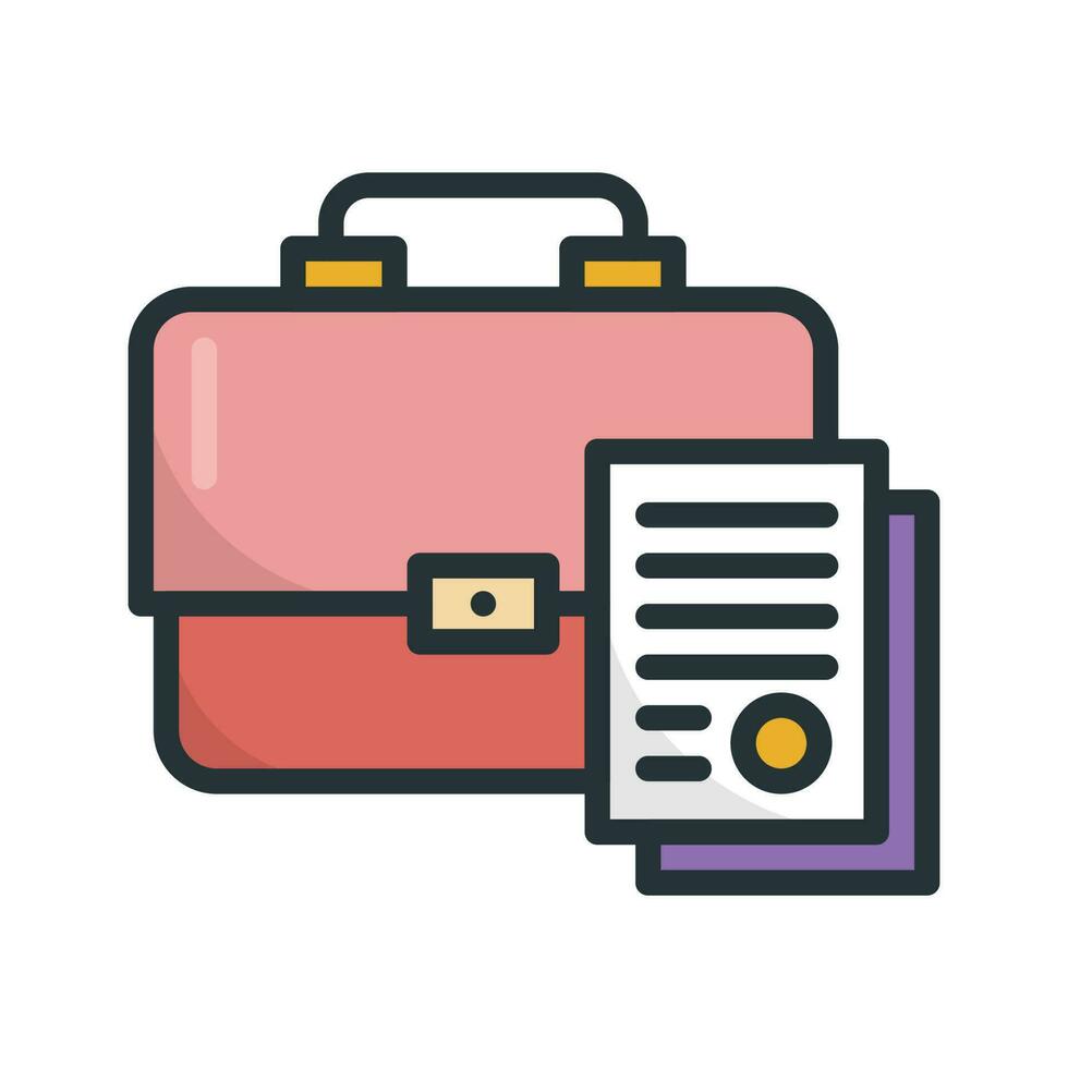 Portfolio vector Fill outline icon. Simple stock illustration stock