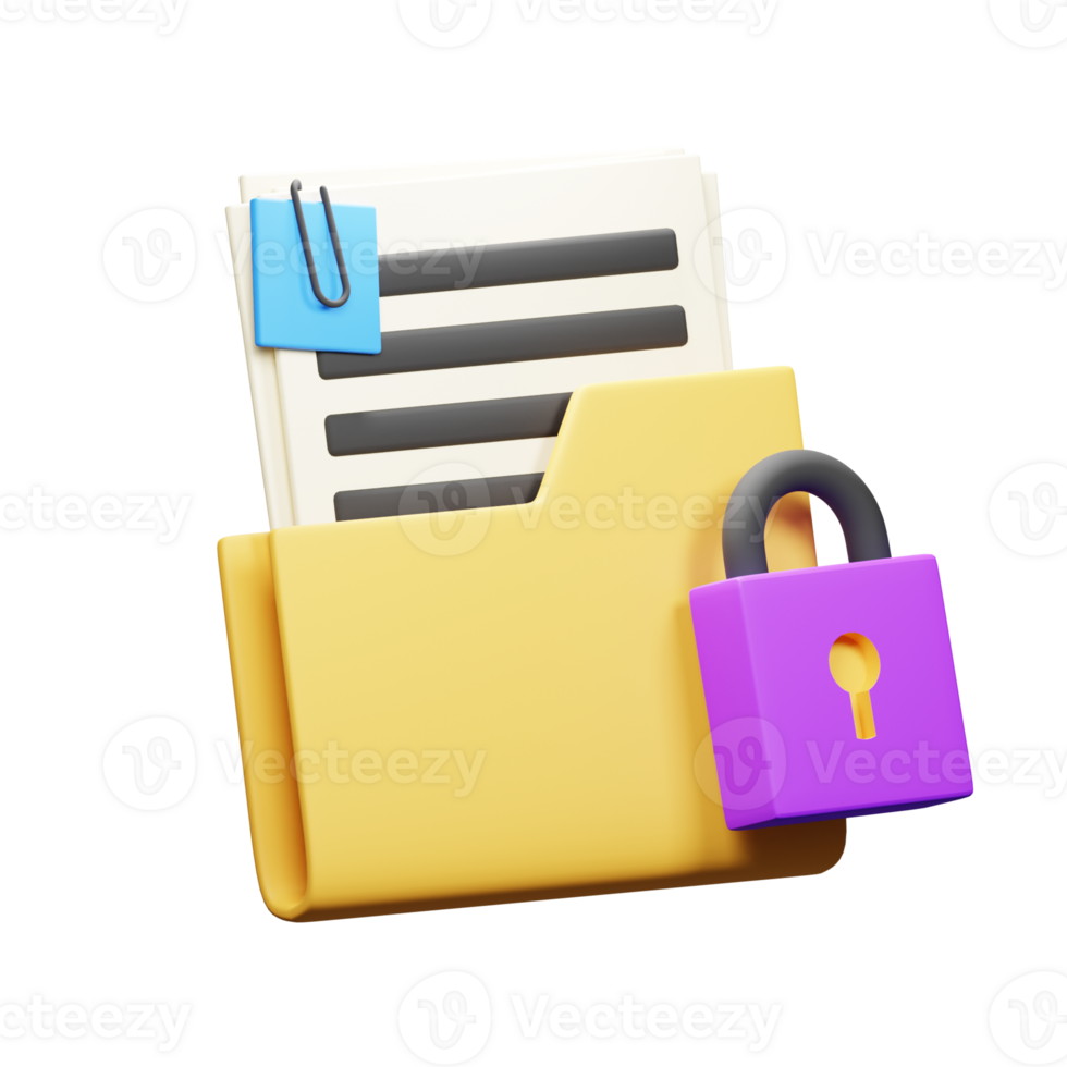 3D Lock Document png