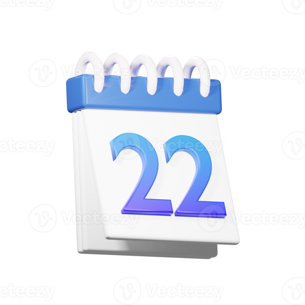 3d 22 fecha icono png