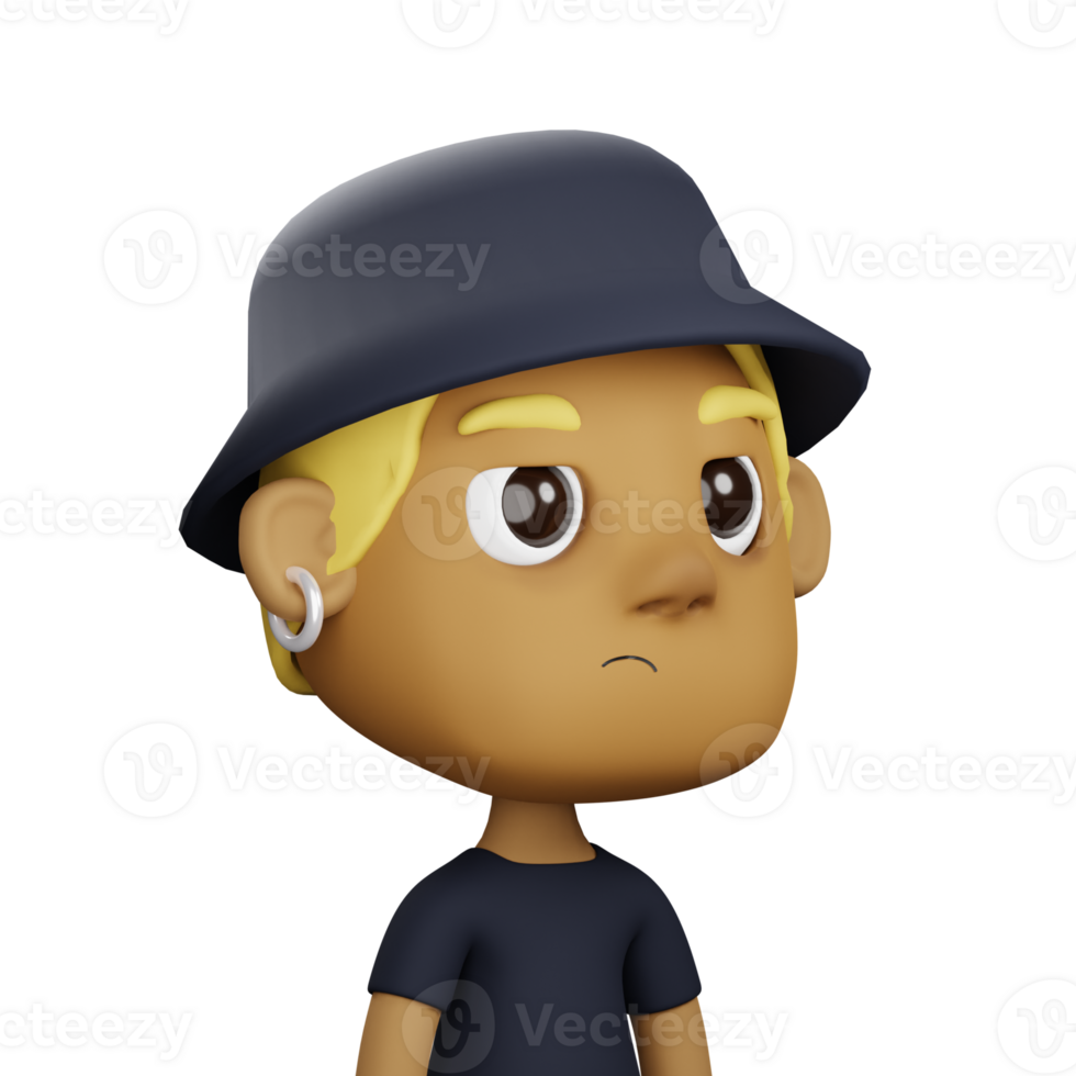 3D Cool Man Avatar png