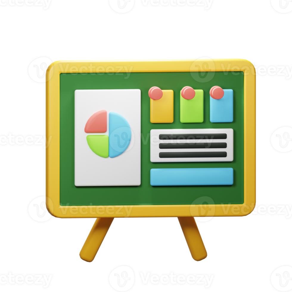 3D icon board Presentation png