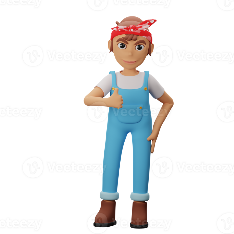 3D Strong Women Character png